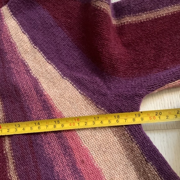 Free People Aztec Boho Fringe Open Wool Hooded Cardigan M festival cabin knit - Picture 12 of 12